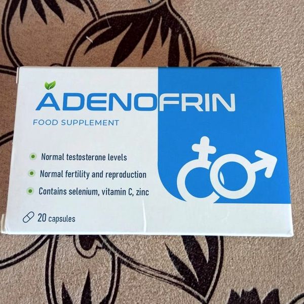 Scatola bianca e azzurra di Adenofrin da 20 capsule